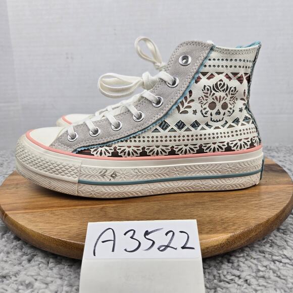Converse Womens 7 CTAS Lift Hi Platform Day of the Dead Y2K Casual Daily Sneaker - Picture 1 of 13